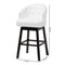 Baxton Studio White Faux Leather Tufted Swivel Barstool with Nail heads Trim 120-6598 - alternate 10